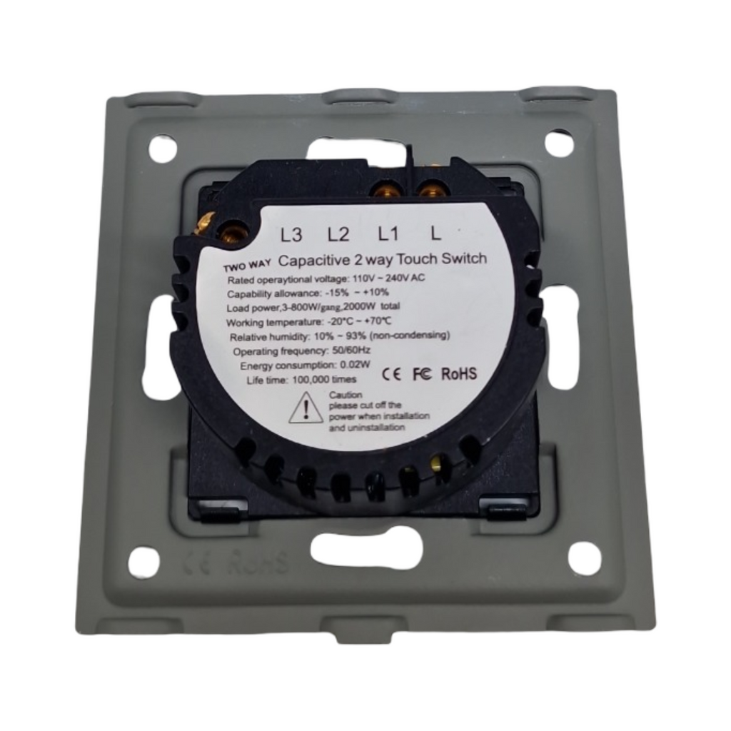TAWOIA Lichtschalter 1-fach Wandlichtschalter gehärtete Kristallplatte LED-Hintergrundbeleuchtung 110-240V 86x86mm