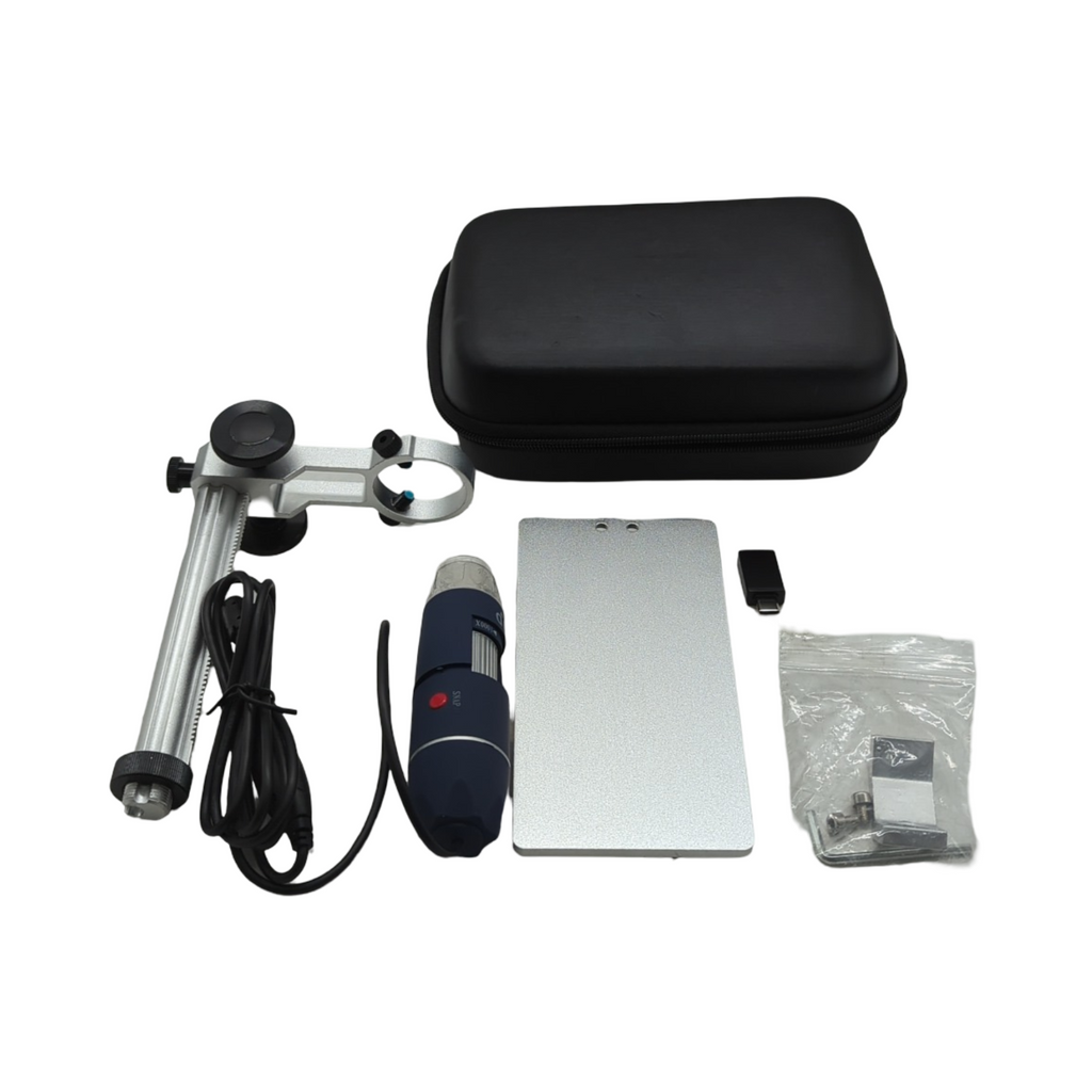 Jiusion HD 2MP Digitalmikroskop USB 40-1000X tragbar 8 LEDs Aluminiumständer für OTG Android