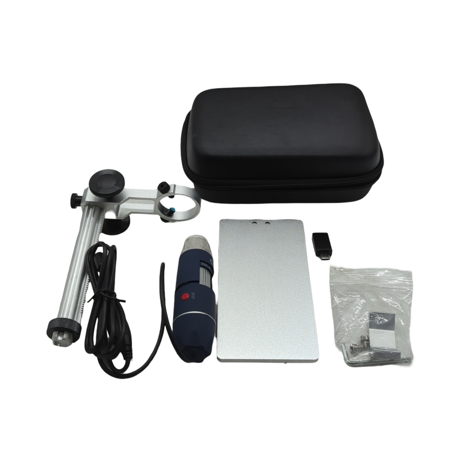 Jiusion HD 2MP Digitalmikroskop USB 40-1000X tragbar 8 LEDs Aluminiumständer für OTG Android