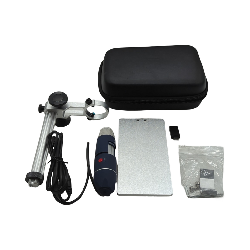 Jiusion HD 2MP Digitalmikroskop USB 40-1000X tragbar 8 LEDs Aluminiumständer für OTG Android