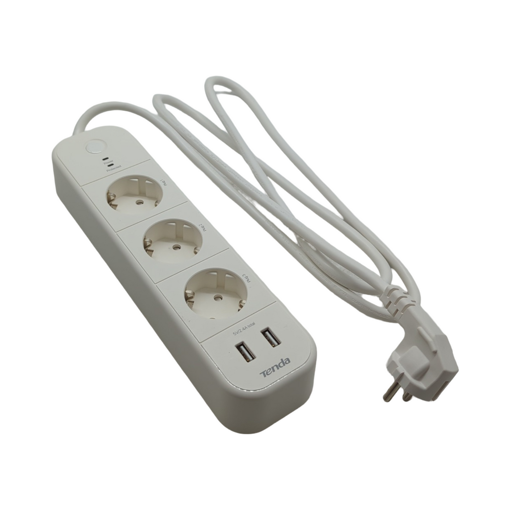 Tenda SP15 WLAN-Steckdosenleiste 3 Steckplätze 2 USB-Ports Überspannungsschutz Timer