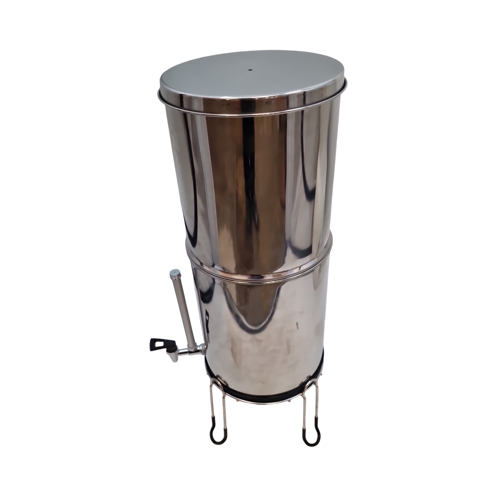Purewell Wasserfilter 11L Gravitation aus Edelstahl 304 mit 4 Filtereinsätzen Aktivkohle/Fluor visuellem Auslauf