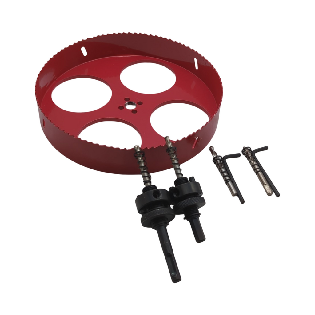 Sega a tazza 225 mm Lochsäge HSS Stahl SDS Plus Schaft Sechskant für Holz Kartongips Plastik