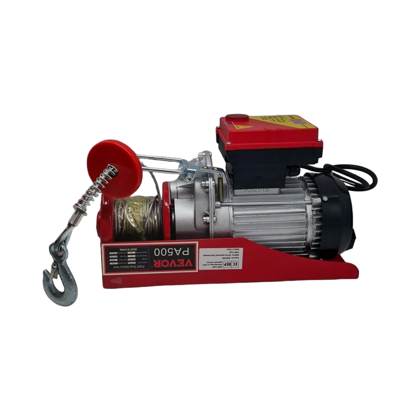 VEVOR Elektrische Seilwinde Doppelkabel 495kg 1020W Motorwinde Kettenzug 220V