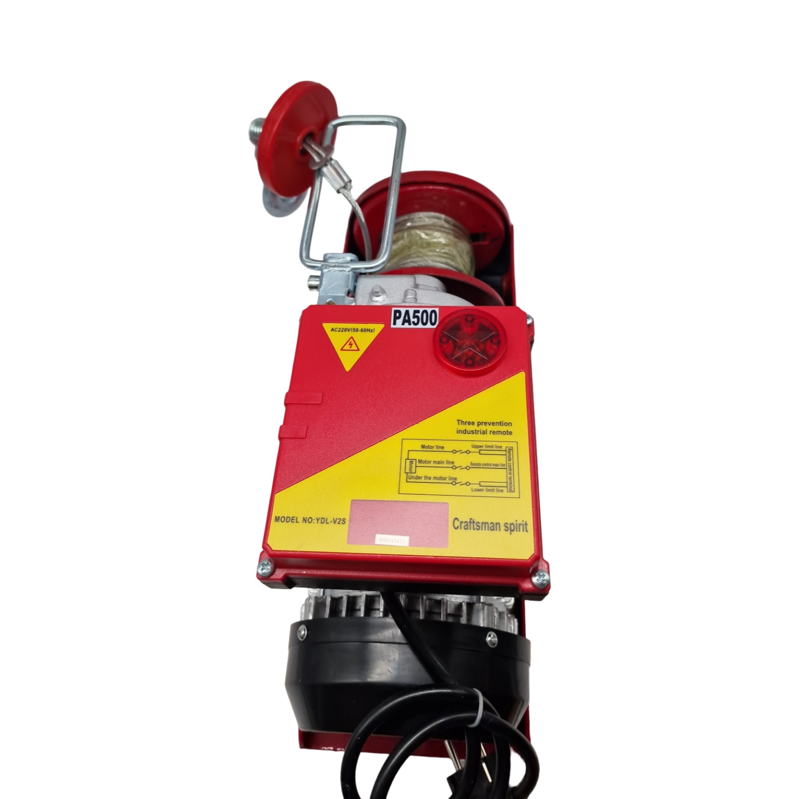 VEVOR Elektrische Seilwinde Doppelkabel 495kg 1020W Motorwinde Kettenzug 220V