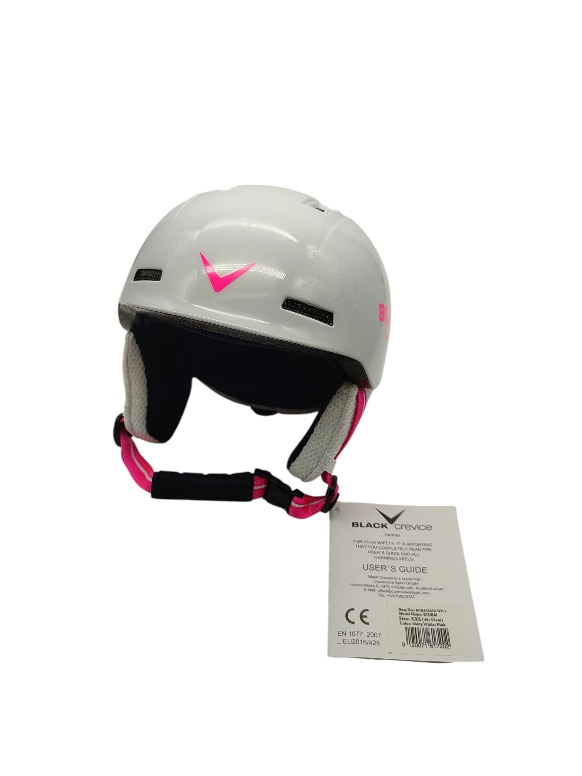 Black Crevice Kinder-Skihelm Stubai, weiß/rosa, 48-52 cm cm