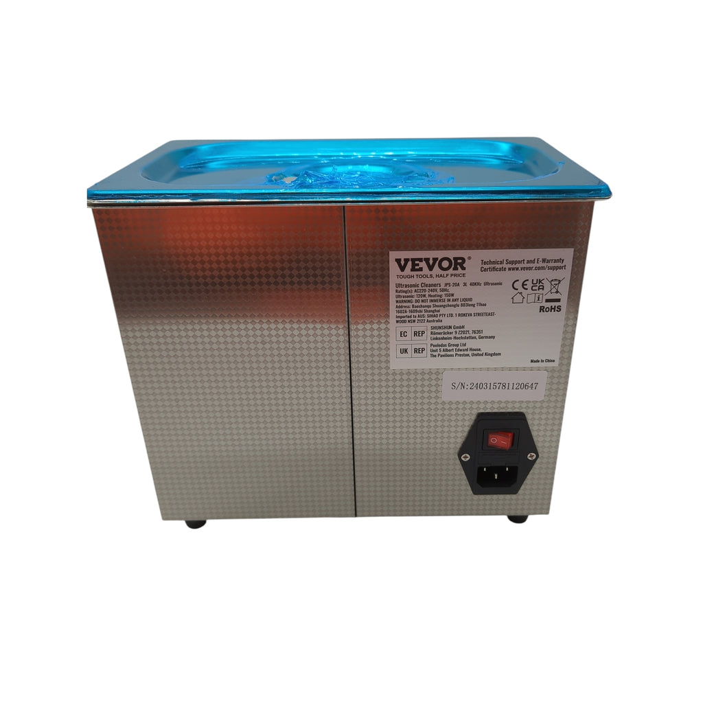 VEVOR MH-020S Ultraschallreiniger Edelstahl 3L grau mit Timer Temperaturanzeige