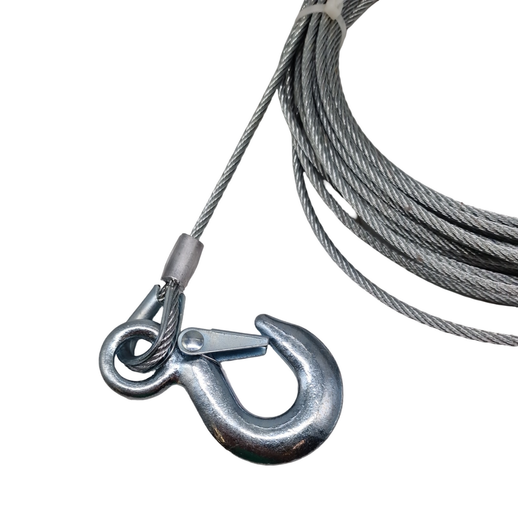 Ejoyous Stahlseil 4mm x 12m Windenseil mit Haken verzinkt 12T Forstseil Edelstahl