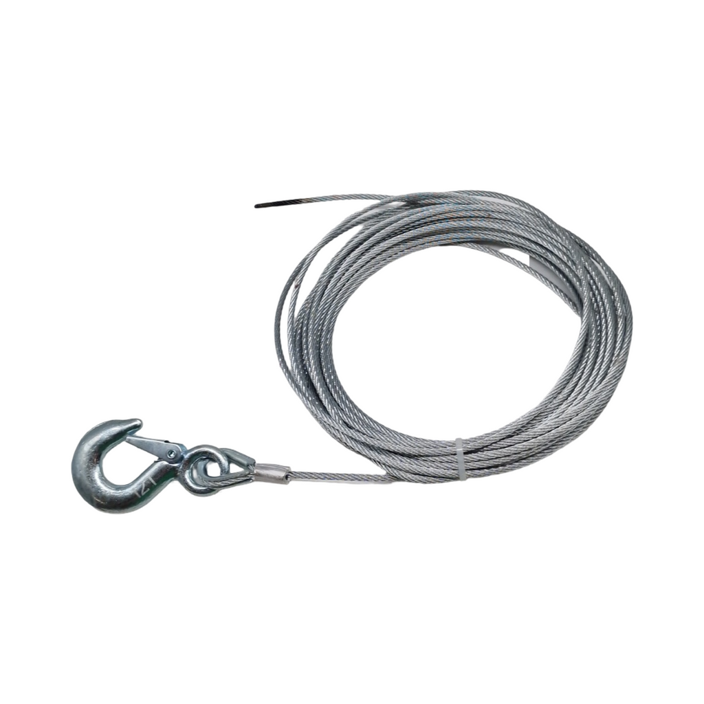 Ejoyous Stahlseil 4mm x 12m Windenseil mit Haken verzinkt 12T Forstseil Edelstahl