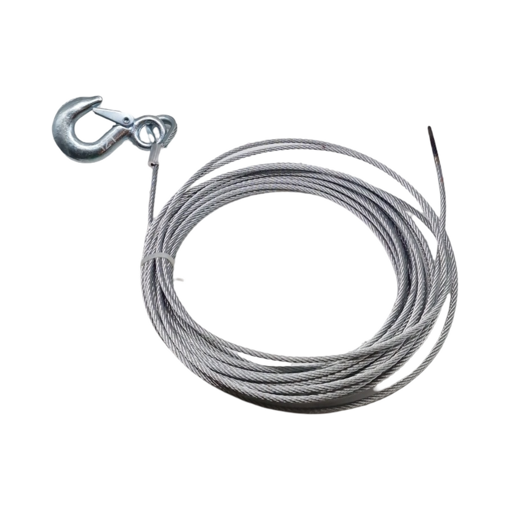 Ejoyous Stahlseil 4mm x 12m Windenseil mit Haken verzinkt 12T Forstseil Edelstahl