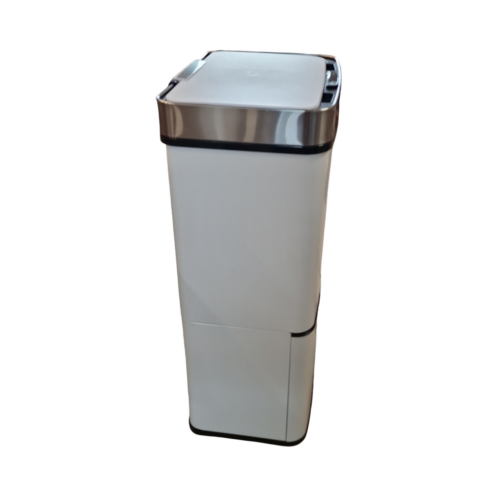Ribelli Mülltrennsystem Edelstahl 3+1 Fächer Sensor Mülleimer Weiß 72 Liter