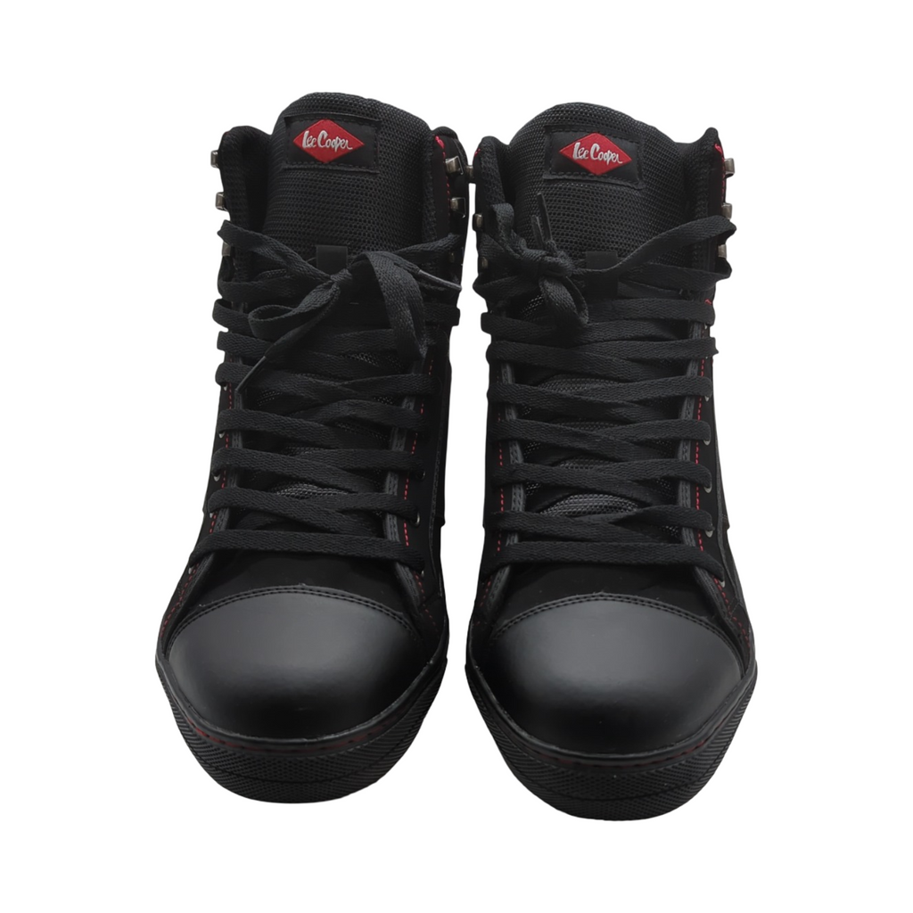 Lee Cooper Unisex Arbeitsschuhe Retro Stil Trainer Stiefel SB SRA Schwarz Größe 46
