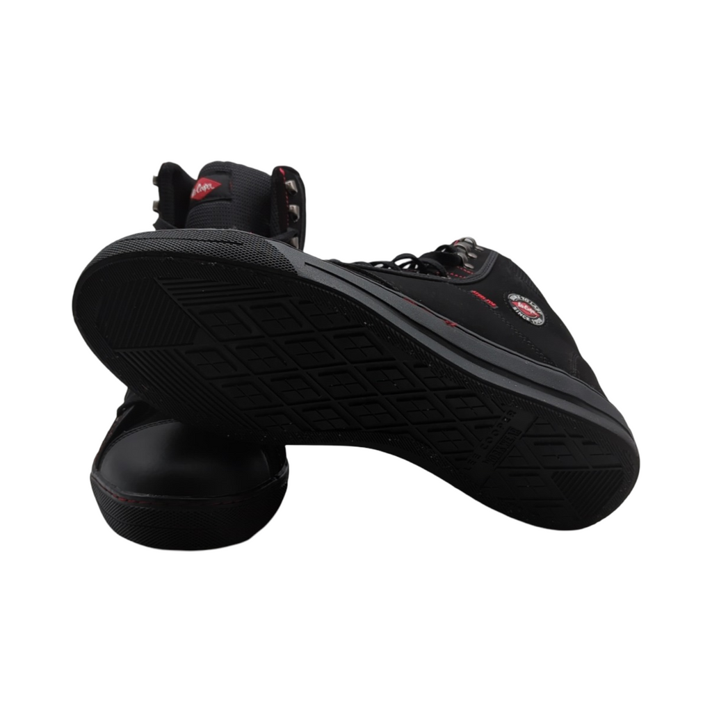 Lee Cooper Unisex Arbeitsschuhe Retro Stil Trainer Stiefel SB SRA Schwarz Größe 46