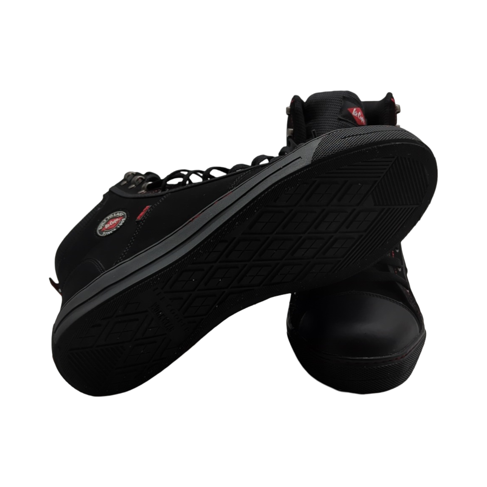 Lee Cooper Unisex Arbeitsschuhe Retro Stil Trainer Stiefel SB SRA Schwarz Größe 46