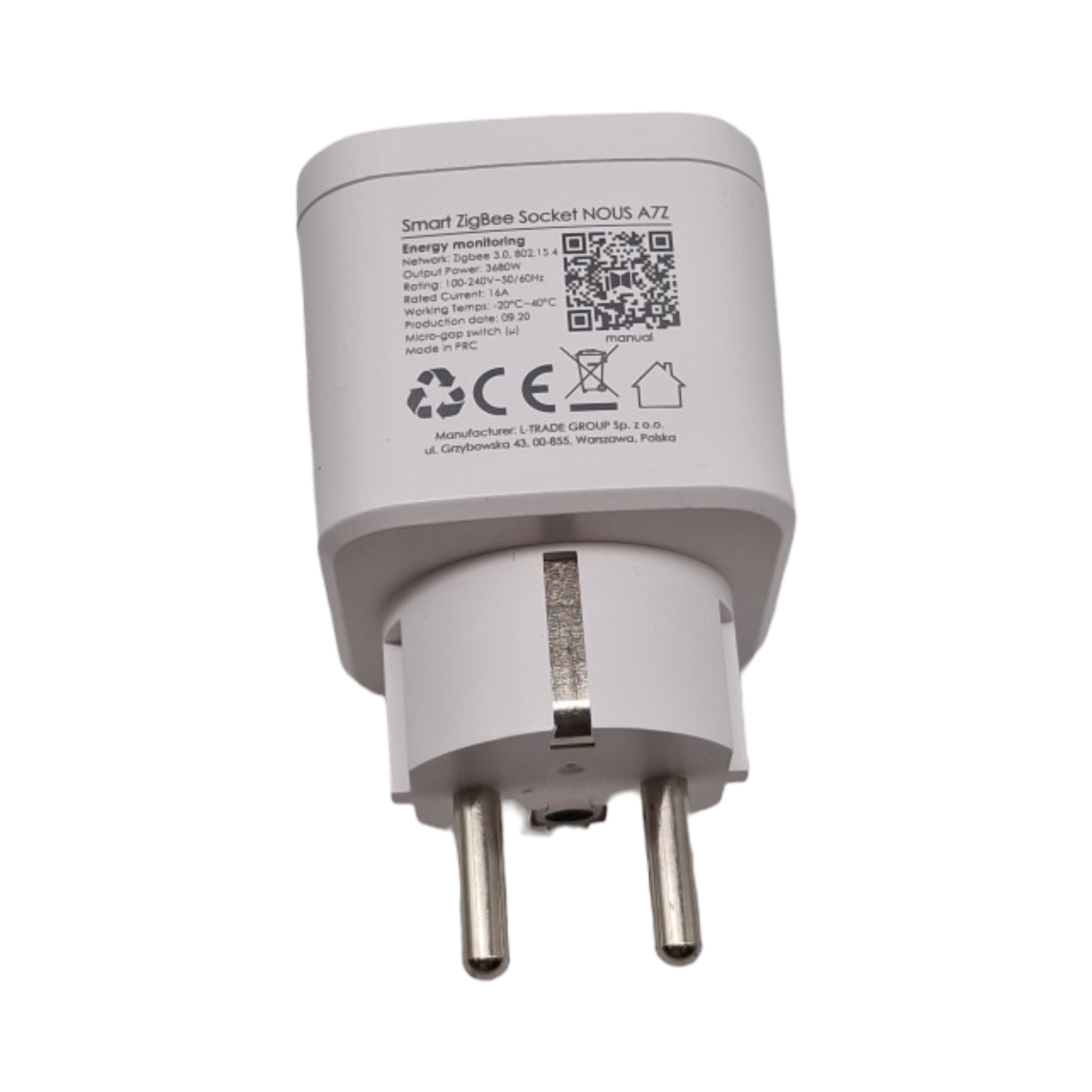 NOUS A7Z ZigBee Smart Steckdose 16A Energieüberwachung App Sprachsteuerung Zeitplan Timer Alexa Google Home Home Assistant