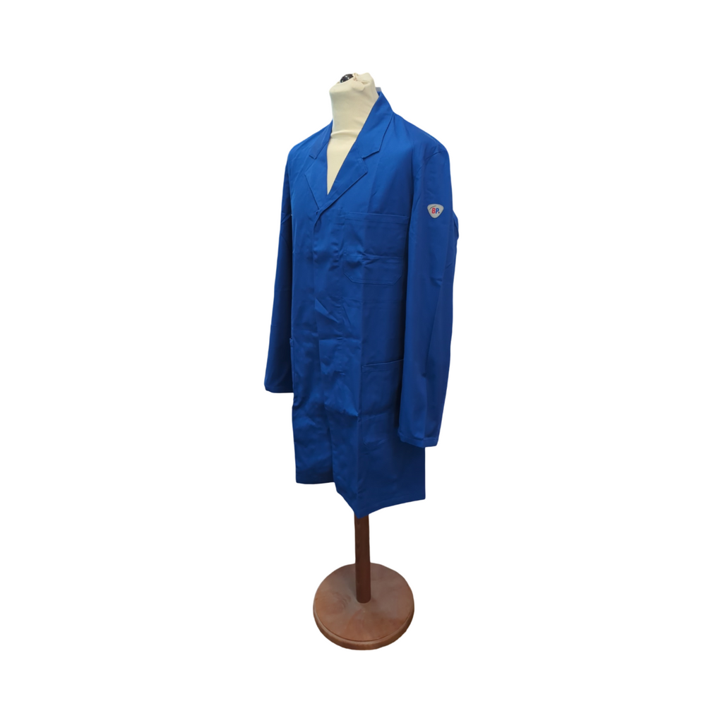 BP Workwear Basic 1310-150-13 Arbeitsmantel reines Baumwolle versteckte Knopfleiste normale Passform blau Größe 48/50