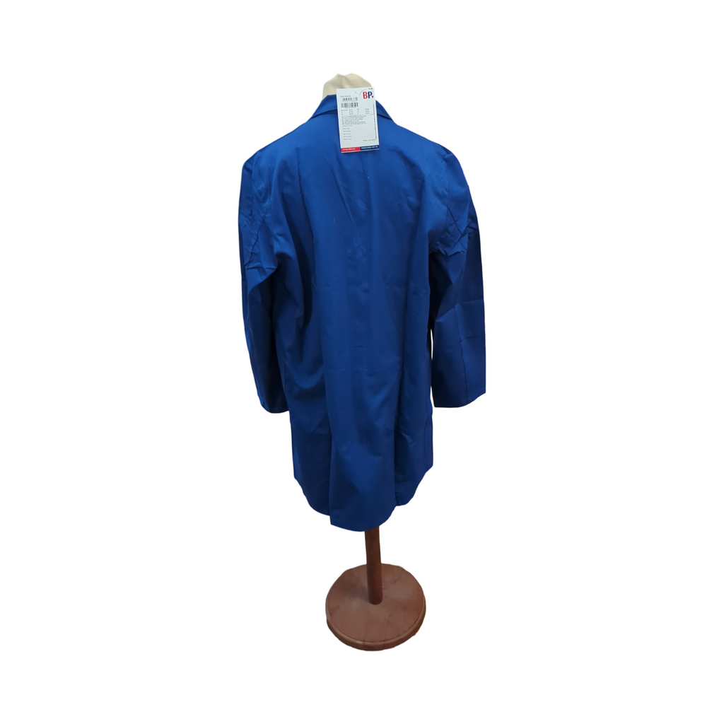 BP Workwear Basic 1310-150-13 Arbeitsmantel reines Baumwolle versteckte Knopfleiste normale Passform blau Größe 48/50