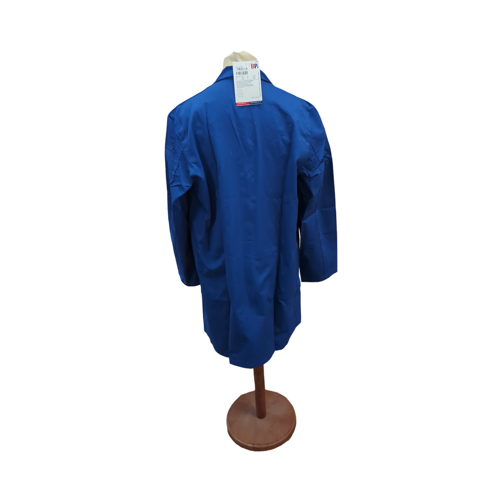 BP Workwear Basic 1310-150-13 Arbeitsmantel reines Baumwolle versteckte Knopfleiste normale Passform blau Größe 48/50