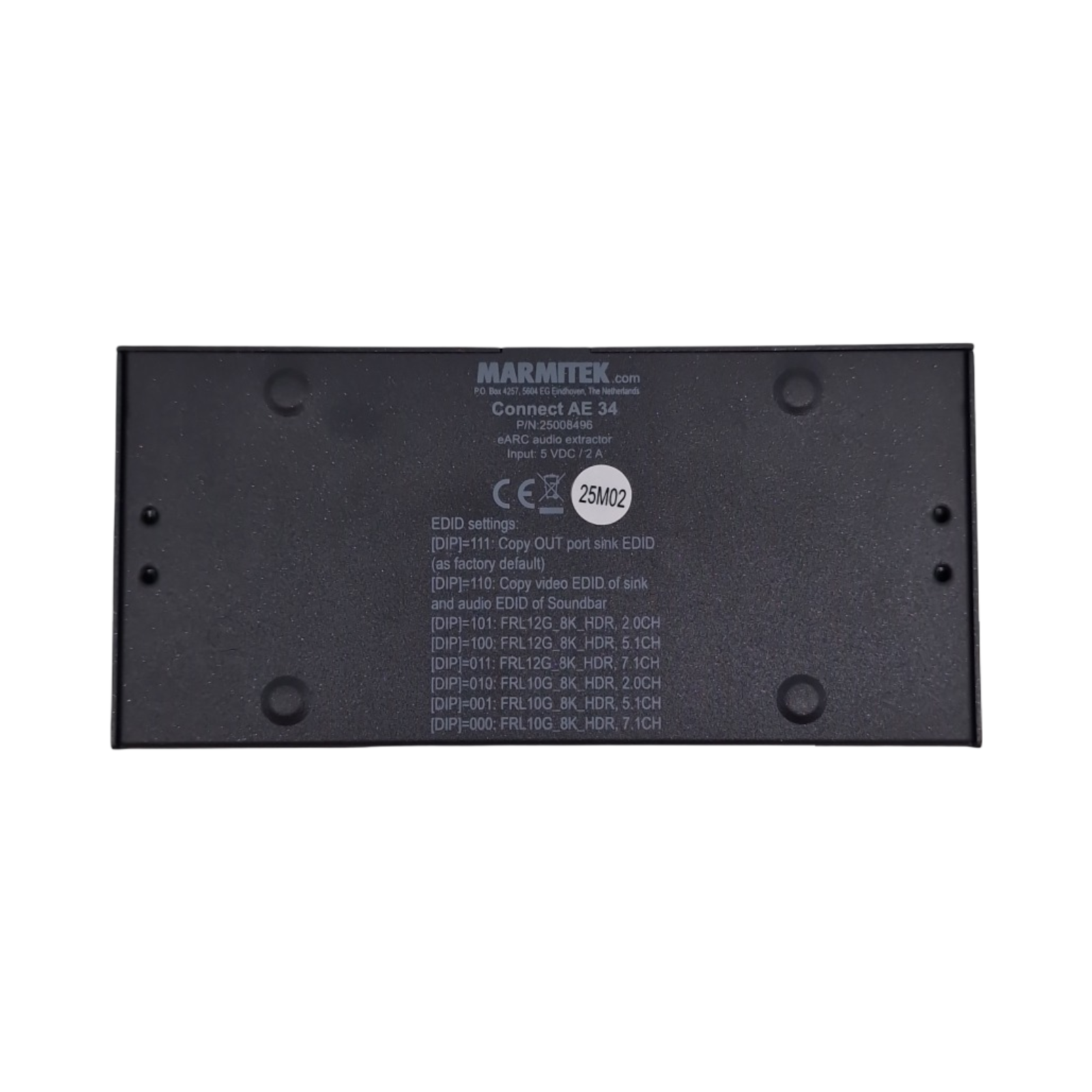 Marmitek Connect AE34 HDMI Audio Extractor 8K 60Hz Konverter für AV-Receiver und Soundbar Schwarz 7.1 Kanäle
