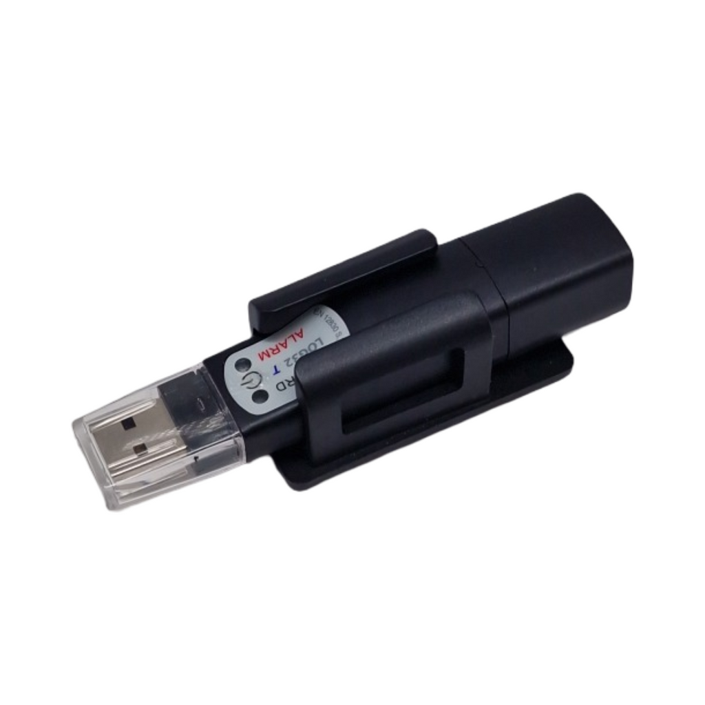 TFA Dostmann Log32 T Datenlogger für Temperatur, 31.1055, Speicher für 60.000 Datensätze, L 22 (30) x B 21 (28) x H 102 mm, Schwarz