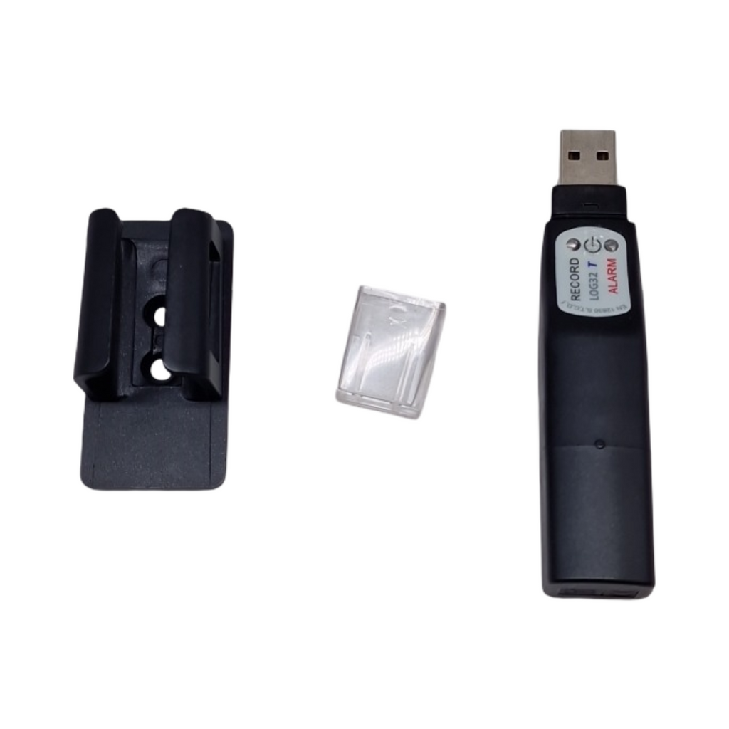 TFA Dostmann Log32 T Datenlogger für Temperatur, 31.1055, Speicher für 60.000 Datensätze, L 22 (30) x B 21 (28) x H 102 mm, Schwarz