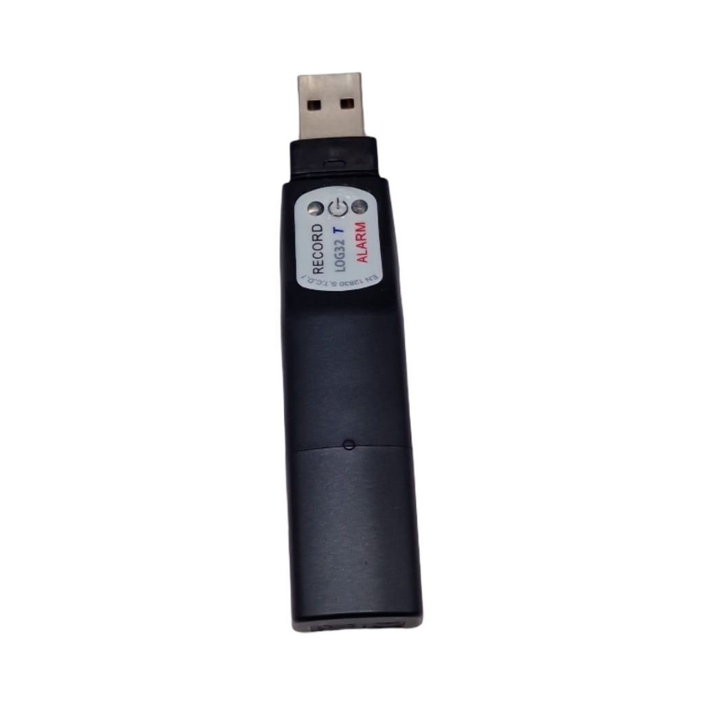 TFA Dostmann Log32 T Datenlogger für Temperatur, 31.1055, Speicher für 60.000 Datensätze, L 22 (30) x B 21 (28) x H 102 mm, Schwarz