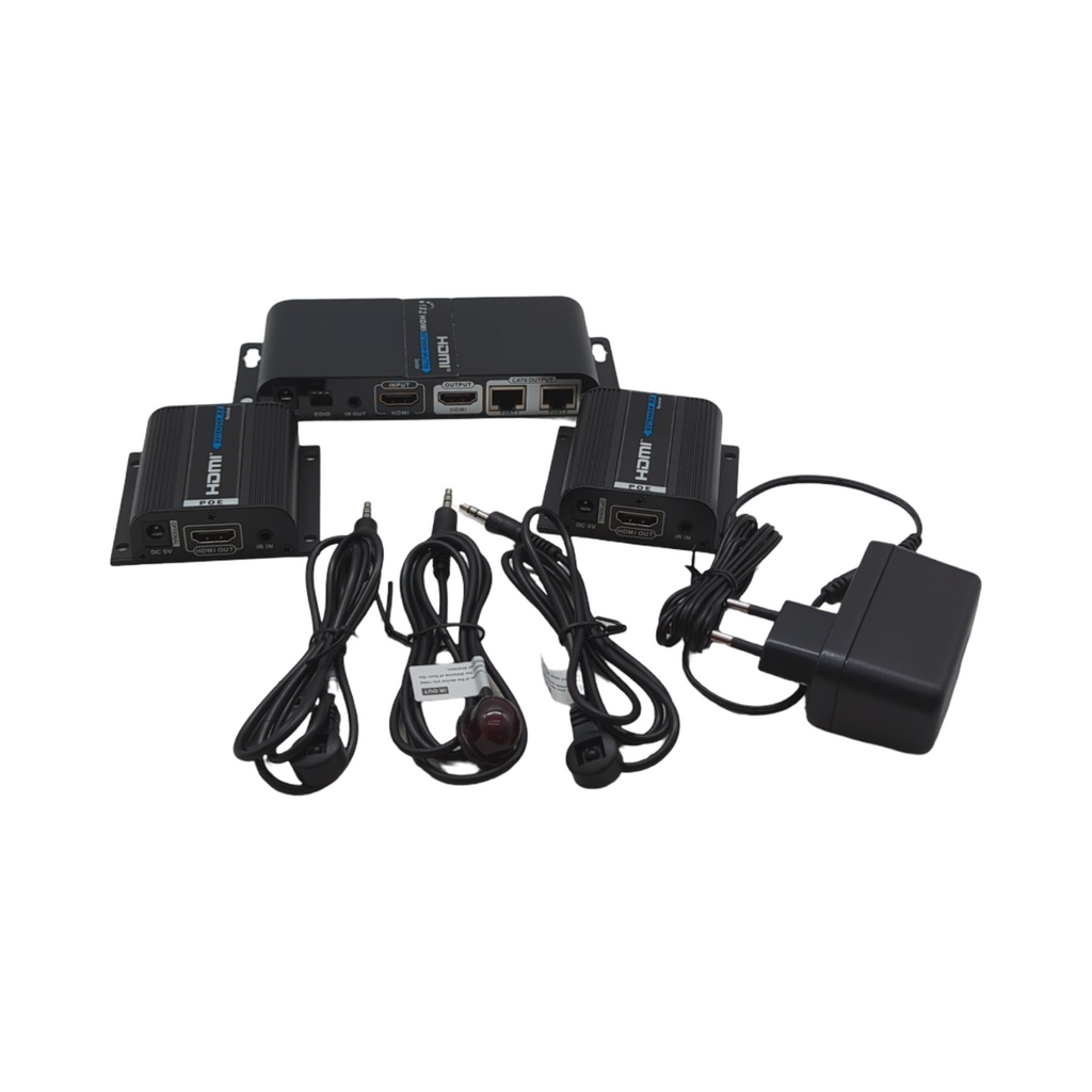 PremiumCord HDMI Splitter Modell 1-2 mit 2x Extender über CAT6/6a/7 Metallgehäuse Full HD 1080p 60Hz 3D