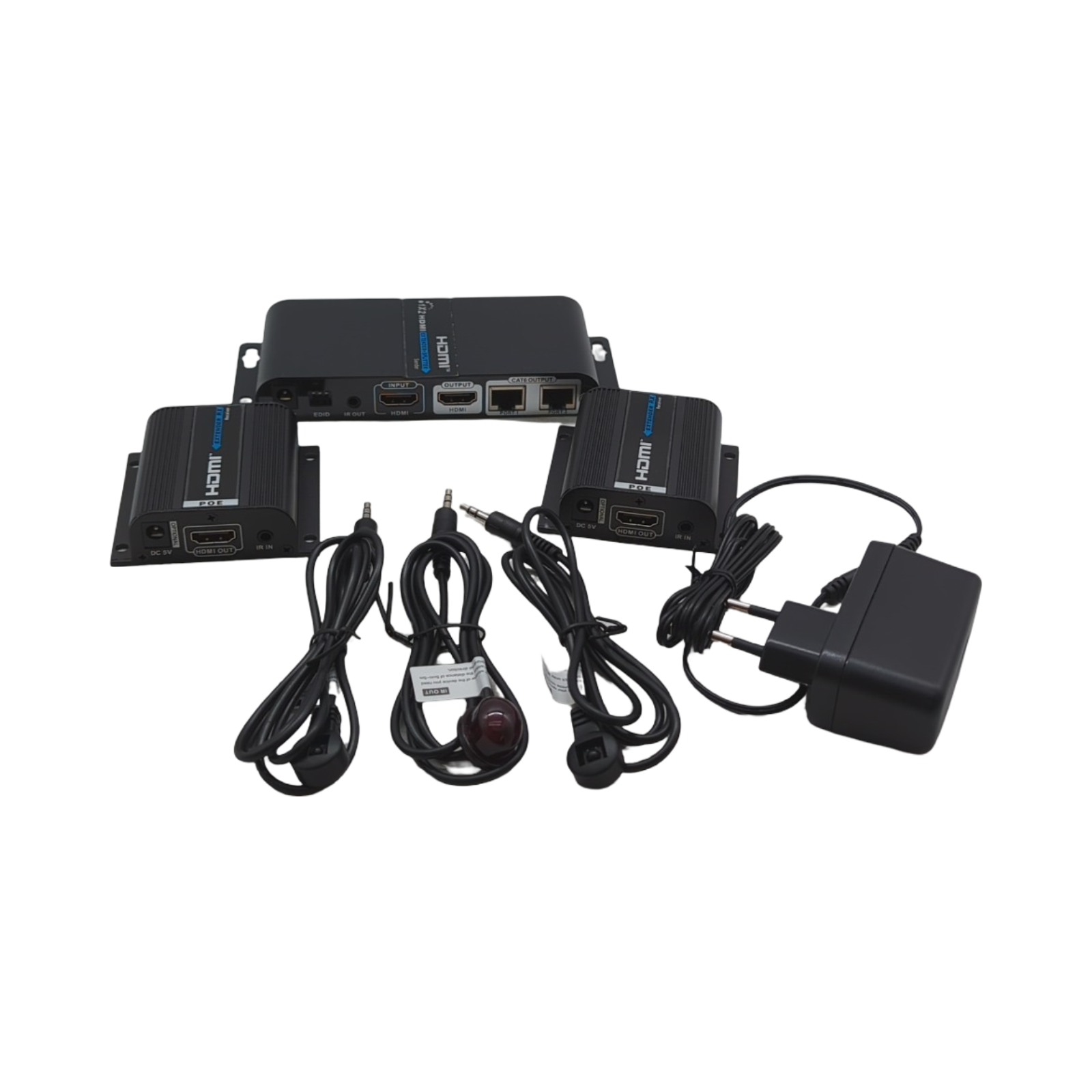 PremiumCord HDMI Splitter Modell 1-2 mit 2x Extender über CAT6/6a/7 Metallgehäuse Full HD 1080p 60Hz 3D