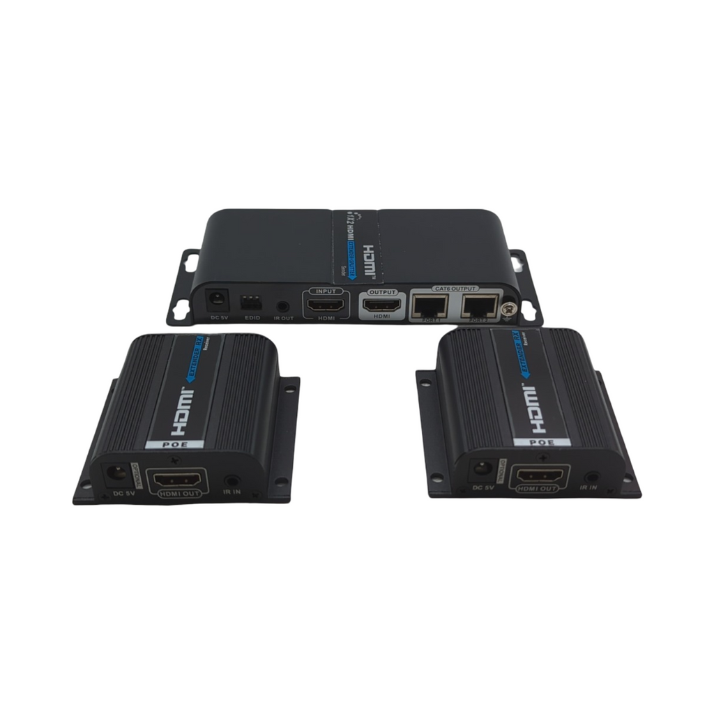 PremiumCord HDMI Splitter Modell 1-2 mit 2x Extender über CAT6/6a/7 Metallgehäuse Full HD 1080p 60Hz 3D