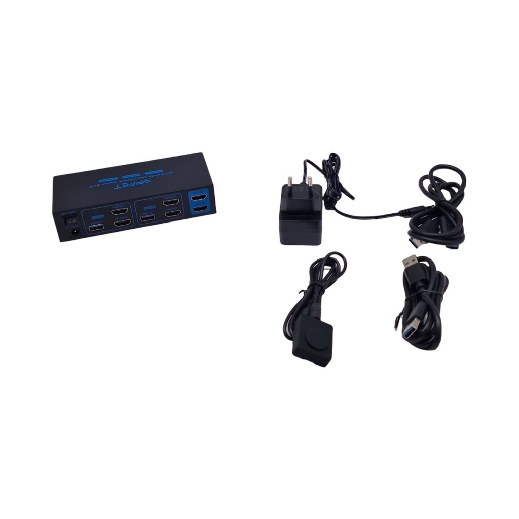 CMSTEDCD KVM Switch HDMI USB 3.0 2 PCs 2 Monitore 4K60Hz Dual Monitor Umschalter für vier Peripheriegeräte