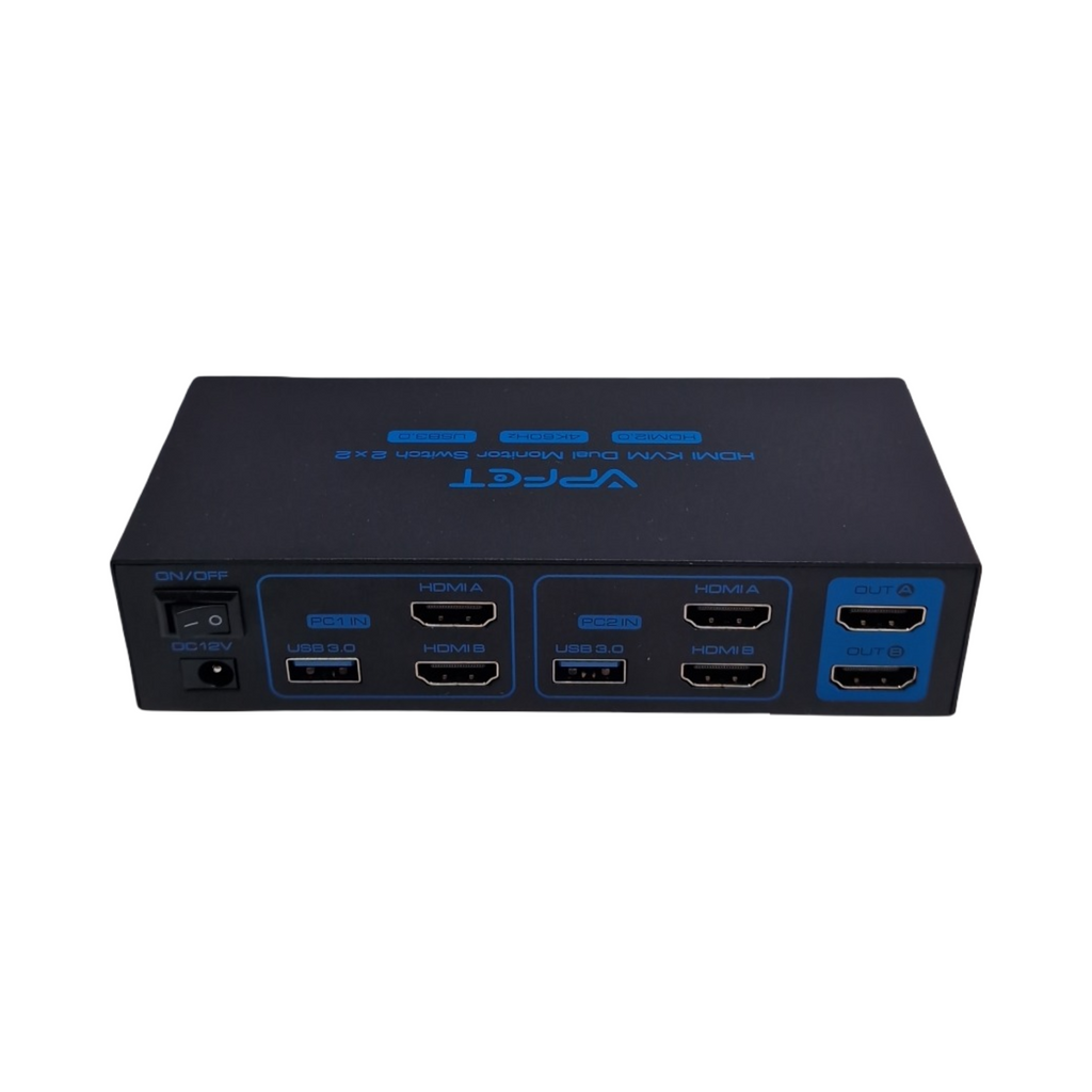 CMSTEDCD KVM Switch HDMI USB 3.0 2 PCs 2 Monitore 4K60Hz Dual Monitor Umschalter für vier Peripheriegeräte