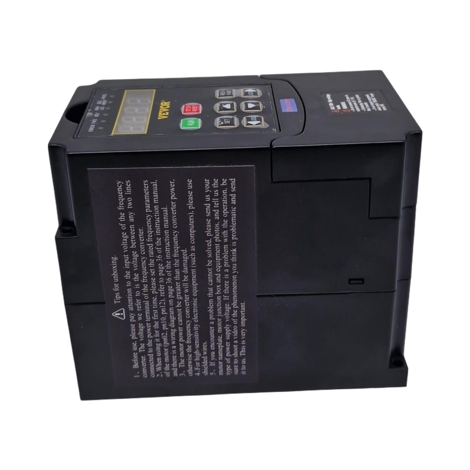 VEVOR Frequenzumrichter VFD 1 PS 0,75 kW 3,5A 1- oder 3-phasig 220V Eingang 3-phasig Ausgang 40–60Hz Eingang 0–400Hz Ausgang