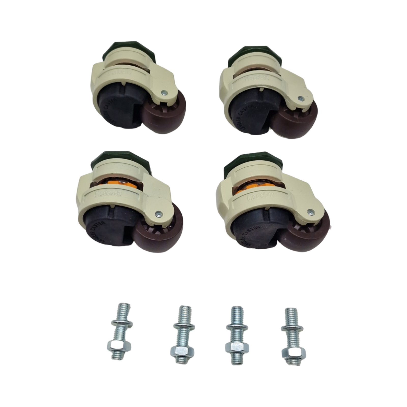 Homtone Schwenkbare Lenkrollen 4 Stück Höhenverstellbar Einziehbare Transportrollen für Werkbank 50 mm