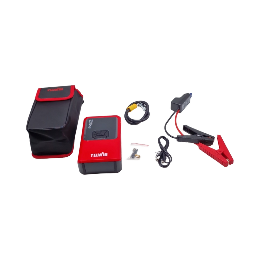 Telwin Drive 1800 Kompressor Booster Multifuntion 12V tragbar ultrakompakt mit integriertem Kompressor für Auto Motorrad Boot