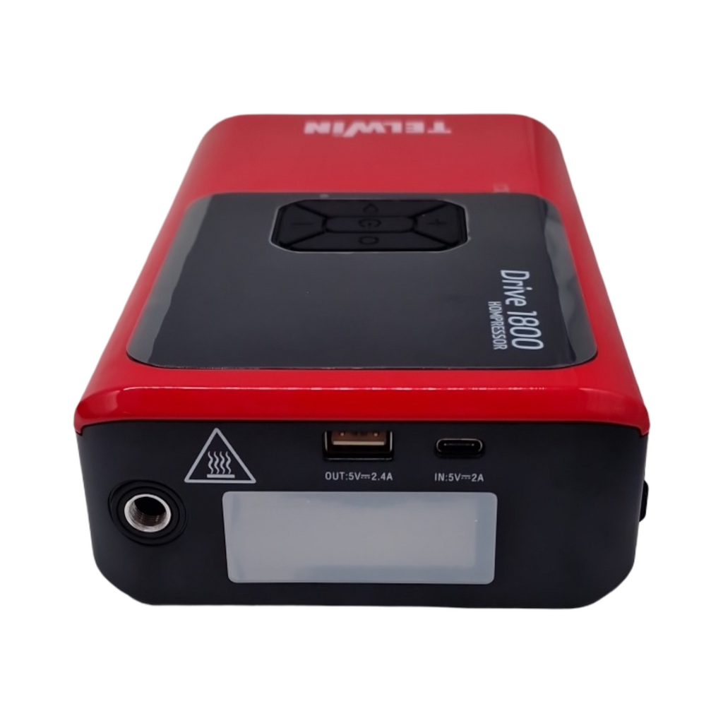 Telwin Drive 1800 Kompressor Booster Multifuntion 12V tragbar ultrakompakt mit integriertem Kompressor für Auto Motorrad Boot