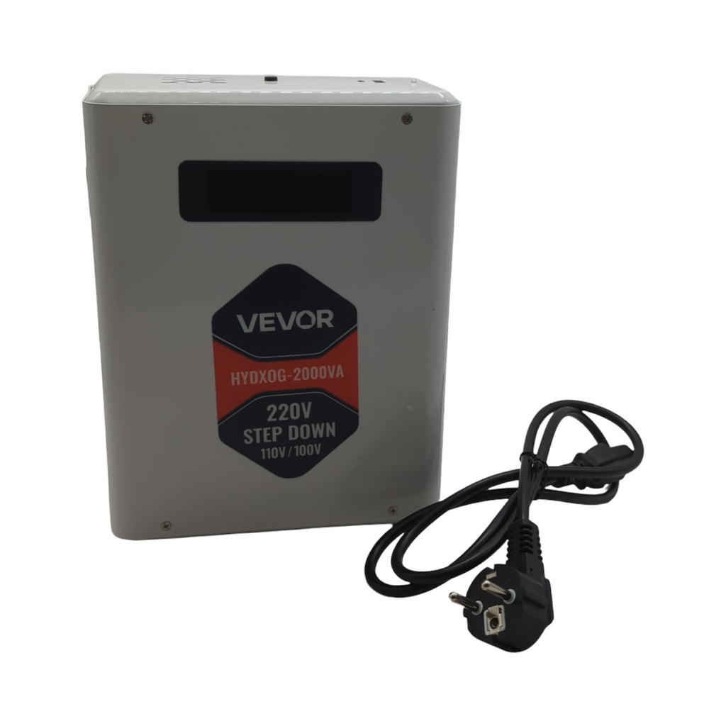 VEVOR Spannungswandler Abwärts, 2000 VA, Hochleistungs-Konverter, 220 V auf 110 V Leistungstransformator, mit 2 US-Steckdosen, USB-Ausgang, LCD-Dis...