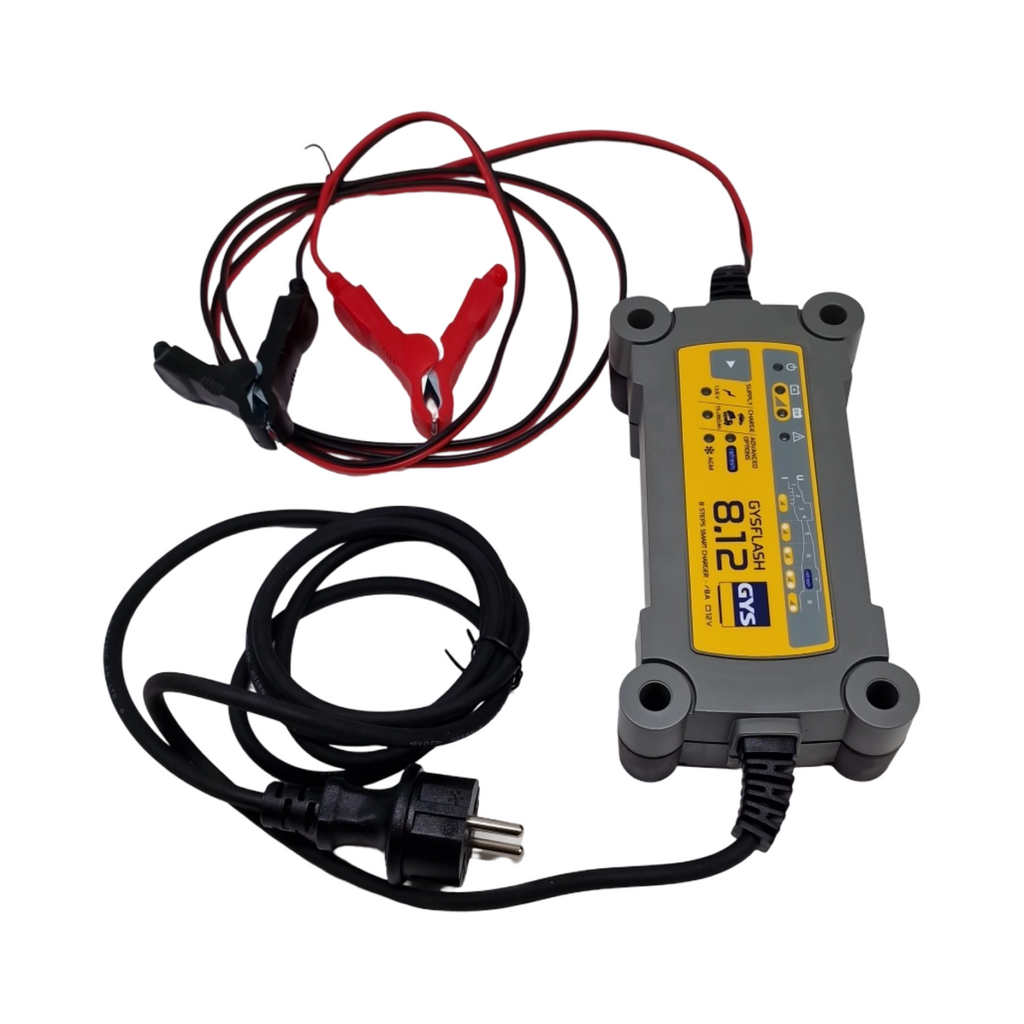 GYS GYSFLASH 8.12 Batterieladegerät 12V 8A für Auto Boot Nutzfahrzeug für Bleiakku AGM VRLA Gel Flüssig EFB