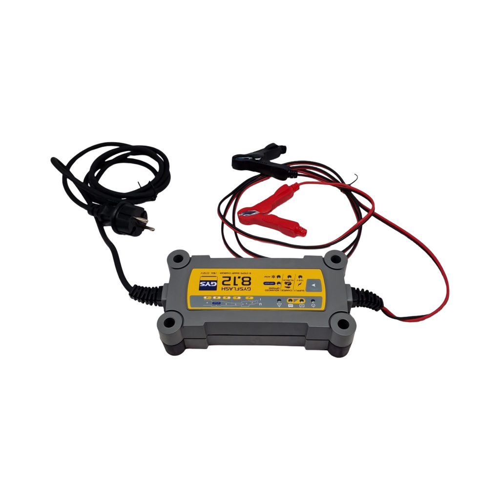 GYS GYSFLASH 8.12 Batterieladegerät 12V 8A für Auto Boot Nutzfahrzeug für Bleiakku AGM VRLA Gel Flüssig EFB