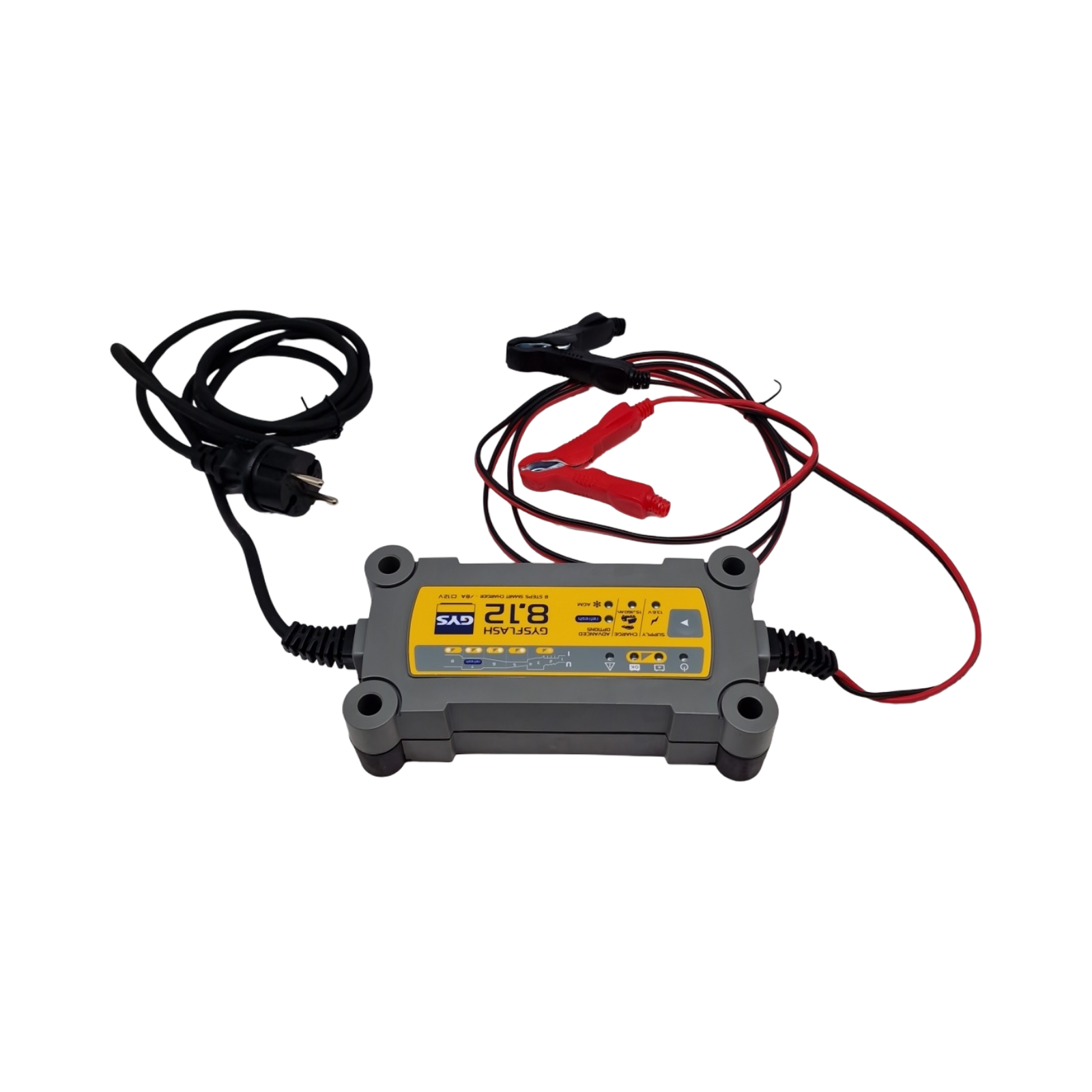 GYS GYSFLASH 8.12 Batterieladegerät 12V 8A für Auto Boot Nutzfahrzeug für Bleiakku AGM VRLA Gel Flüssig EFB