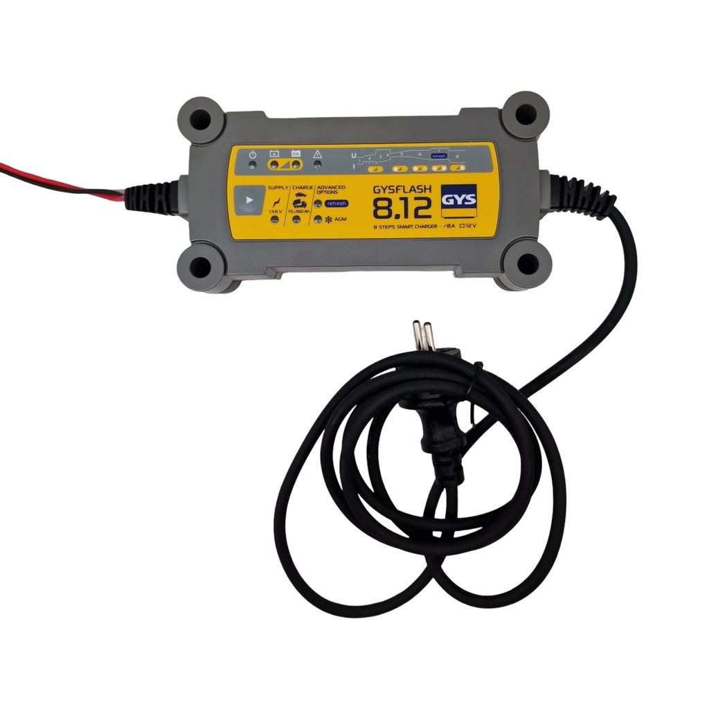 GYS GYSFLASH 8.12 Batterieladegerät 12V 8A für Auto Boot Nutzfahrzeug für Bleiakku AGM VRLA Gel Flüssig EFB