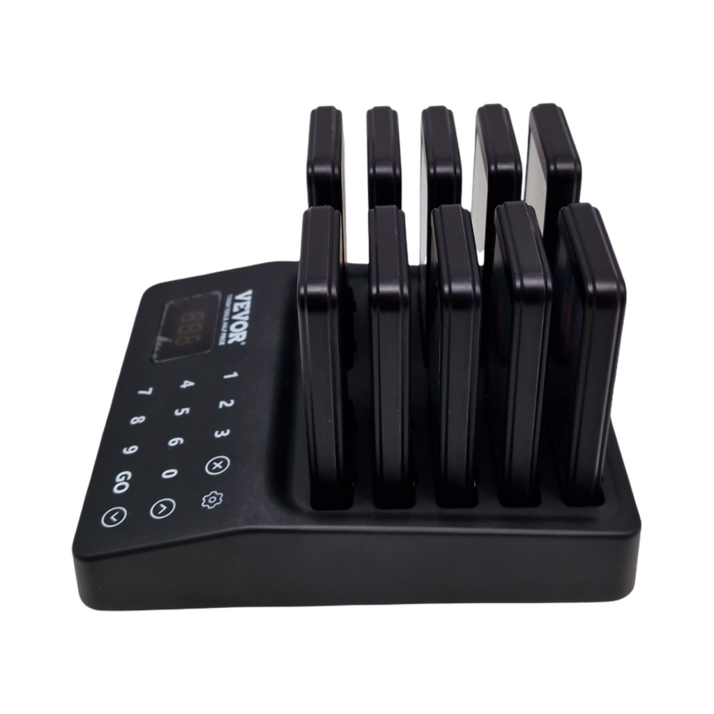 VEVOR Restaurant Pager System Funk Buzzer Set mit Vibration und Licht für 10 Empfänger 400m Reichweite