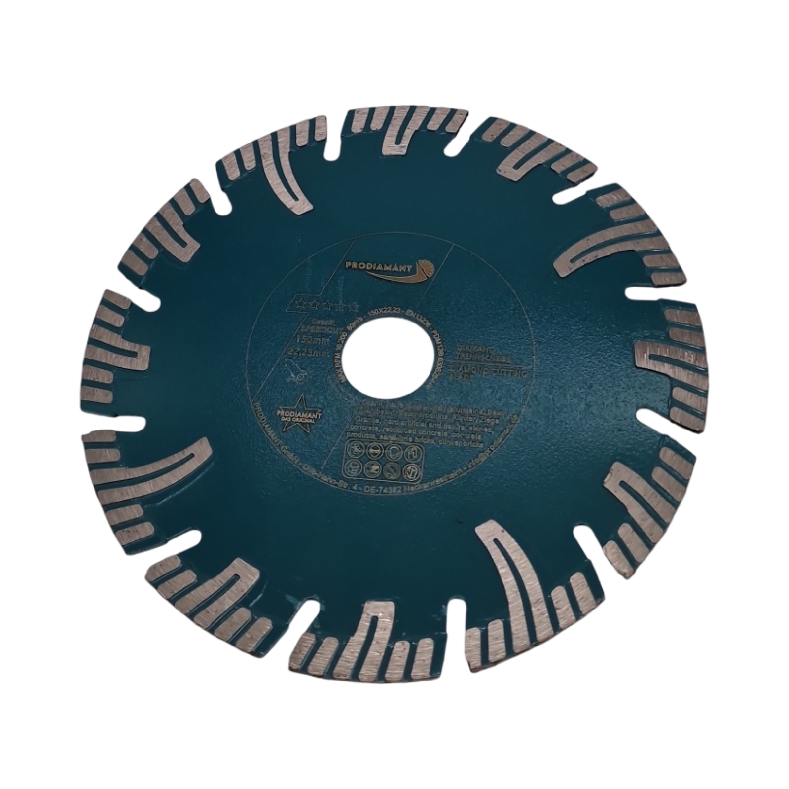 PRODIAMANT Diamant-Trennscheibe Granit Super Speed Cut Doppelpack Schutzsegmente 150 mm x 22,2 mm