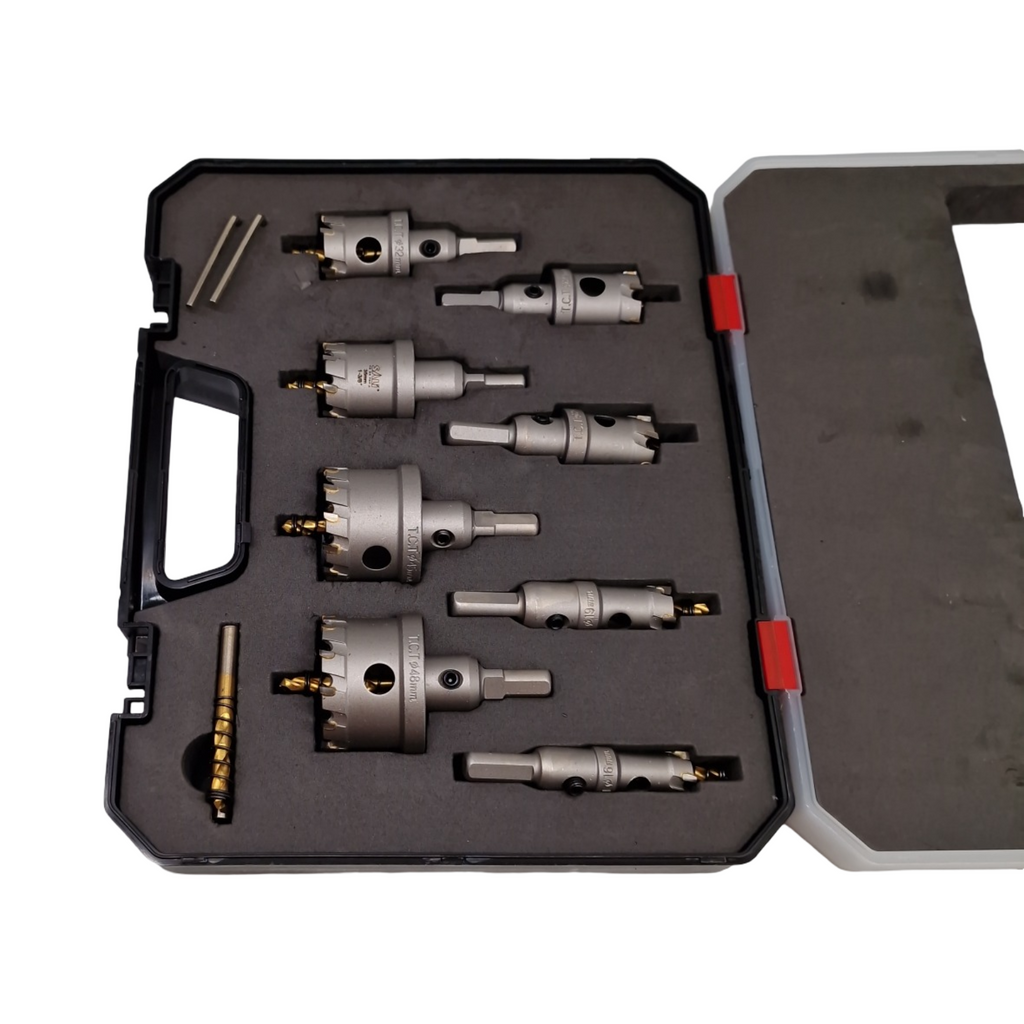 SALI TCT Lochsäge Bohrer Set 8 Stück Hartmetall Titanbeschichtet für Edelstahl Eisen Legierung