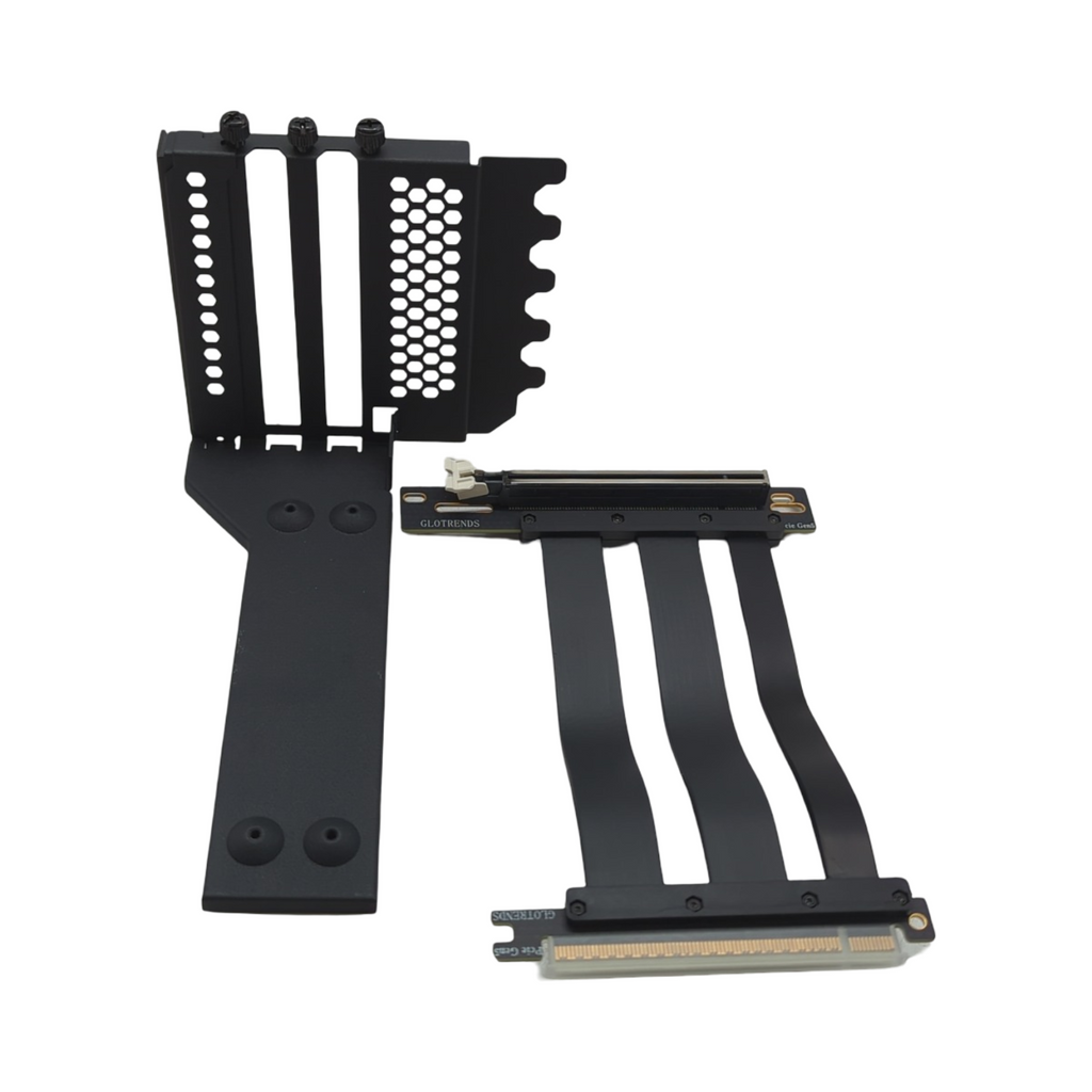 GLOTRENDS 3-Slot GPU Halterung PCIe 5.0 Riser Kabel 150mm Vertikalmontage kompatibel mit RTX5090 RTX4090 RX