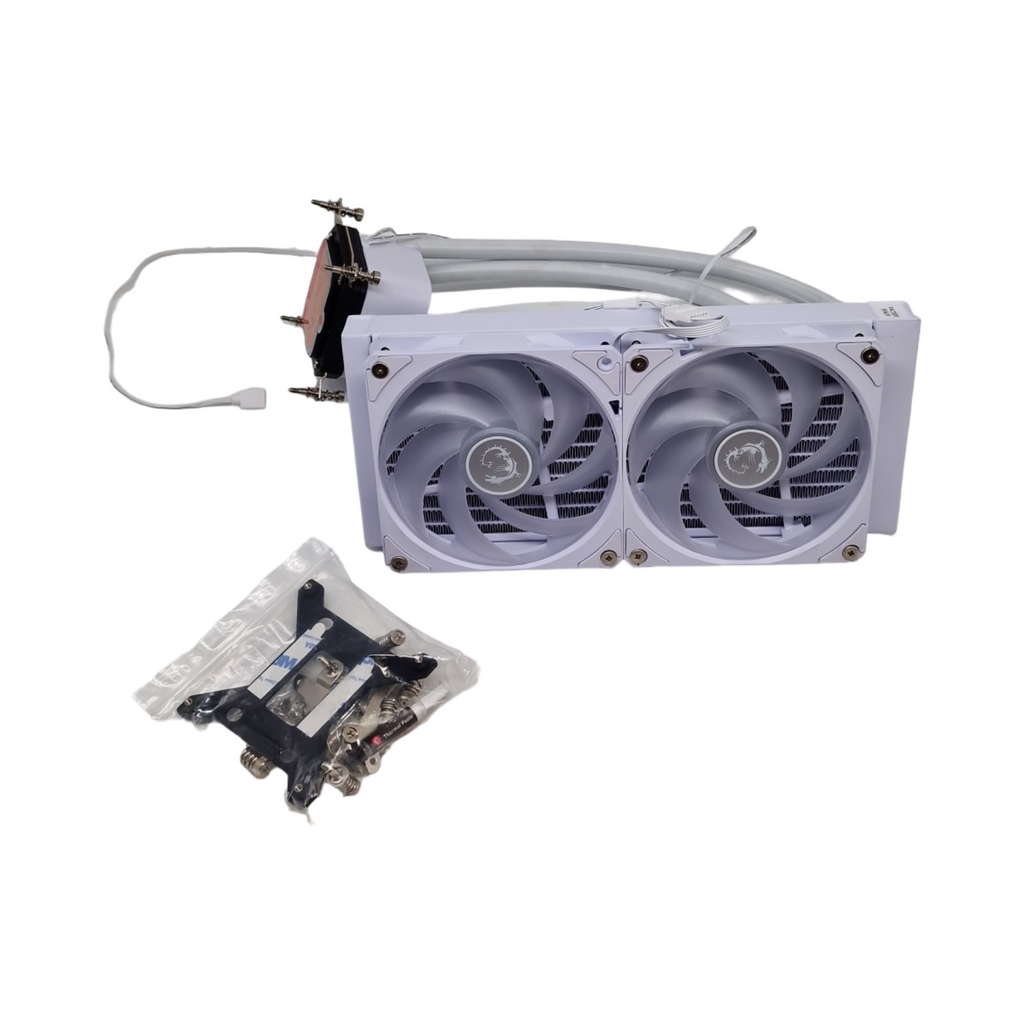 MSI MAG CORELIQUID A13 240 WHITE All-in-One-Flüssigkeitskühler volle CPU-Abdeckung verbessertes Wasserkanal-Design CycloBlade 7 Split-Flow Radiator weiß R...