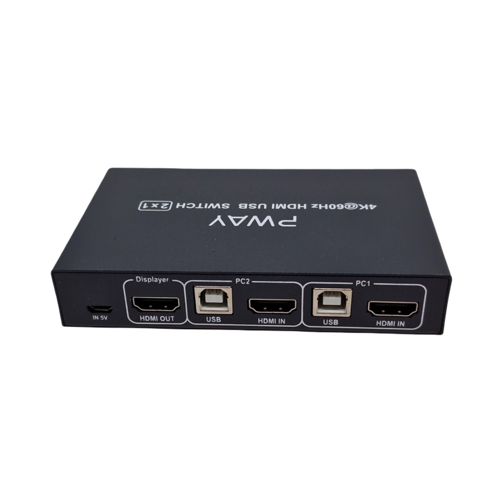 HDMI KVM Switch 2 Port Umschalter 4K 60Hz USB 2.0 für 2 PC 1 Monitor