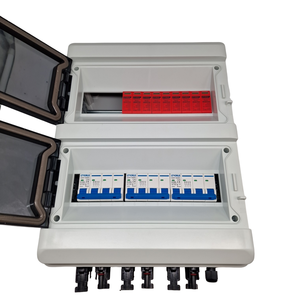 GTYORUS Boîte Photovoltaïque DC Überspannungsschutz Solar Trennschalter mit Solarstecker 3 String 1000V DC Leitungsschutzschalter B