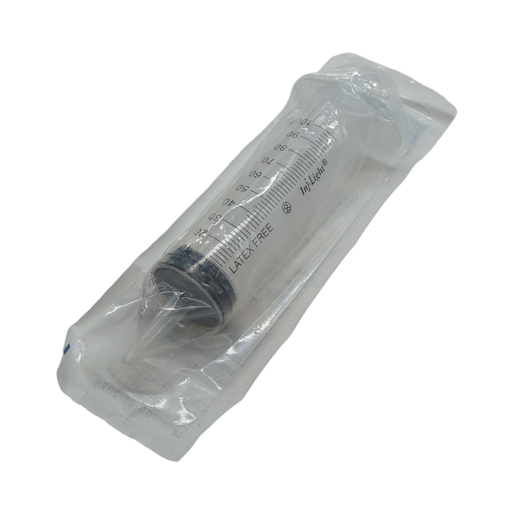 Rays INJ/LIGHT Injektionsspritzen ohne Nadel Katheterkonus steril Einweg latexfrei 100 ml 25 Stück Rays- INJ/LIGHT Injektionsspritzen ohne Nadel, Katheterkonus, steril, Einweg, latexfrei, Volumen 100 ml, Packung mit 25 Stück