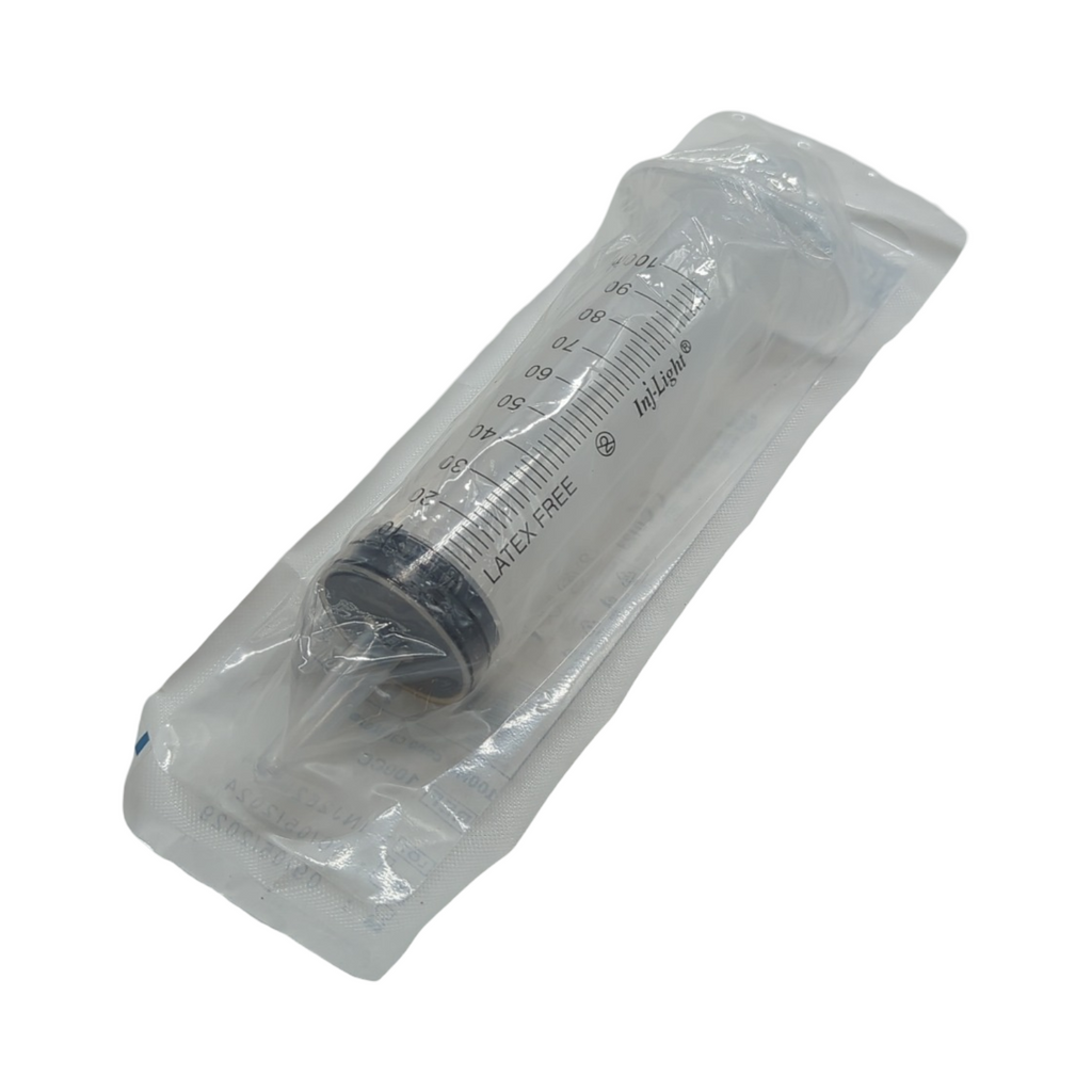 Rays INJ/LIGHT Injektionsspritzen ohne Nadel Katheterkonus steril Einweg latexfrei 100 ml 25 Stück Rays- INJ/LIGHT Injektionsspritzen ohne Nadel, Katheterkonus, steril, Einweg, latexfrei, Volumen 100 ml, Packung mit 25 Stück