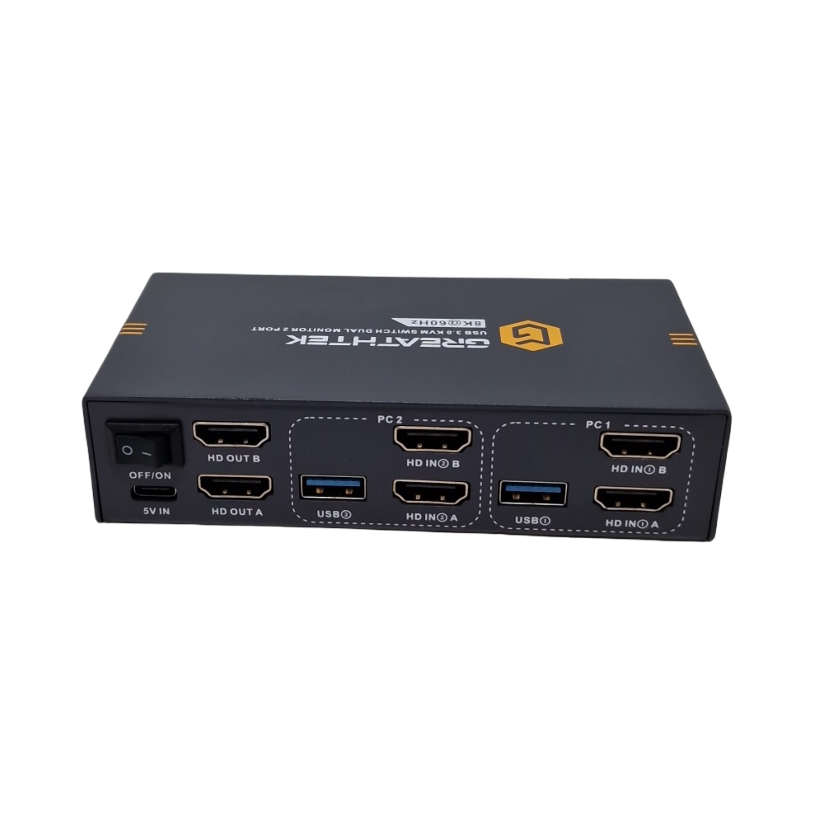 KVM Switch 8K60Hz 4K240Hz USB 3.0 für 2 PC 2 Monitore gemeinsame Nutzung von 3 USB Geräten unterstützt u...